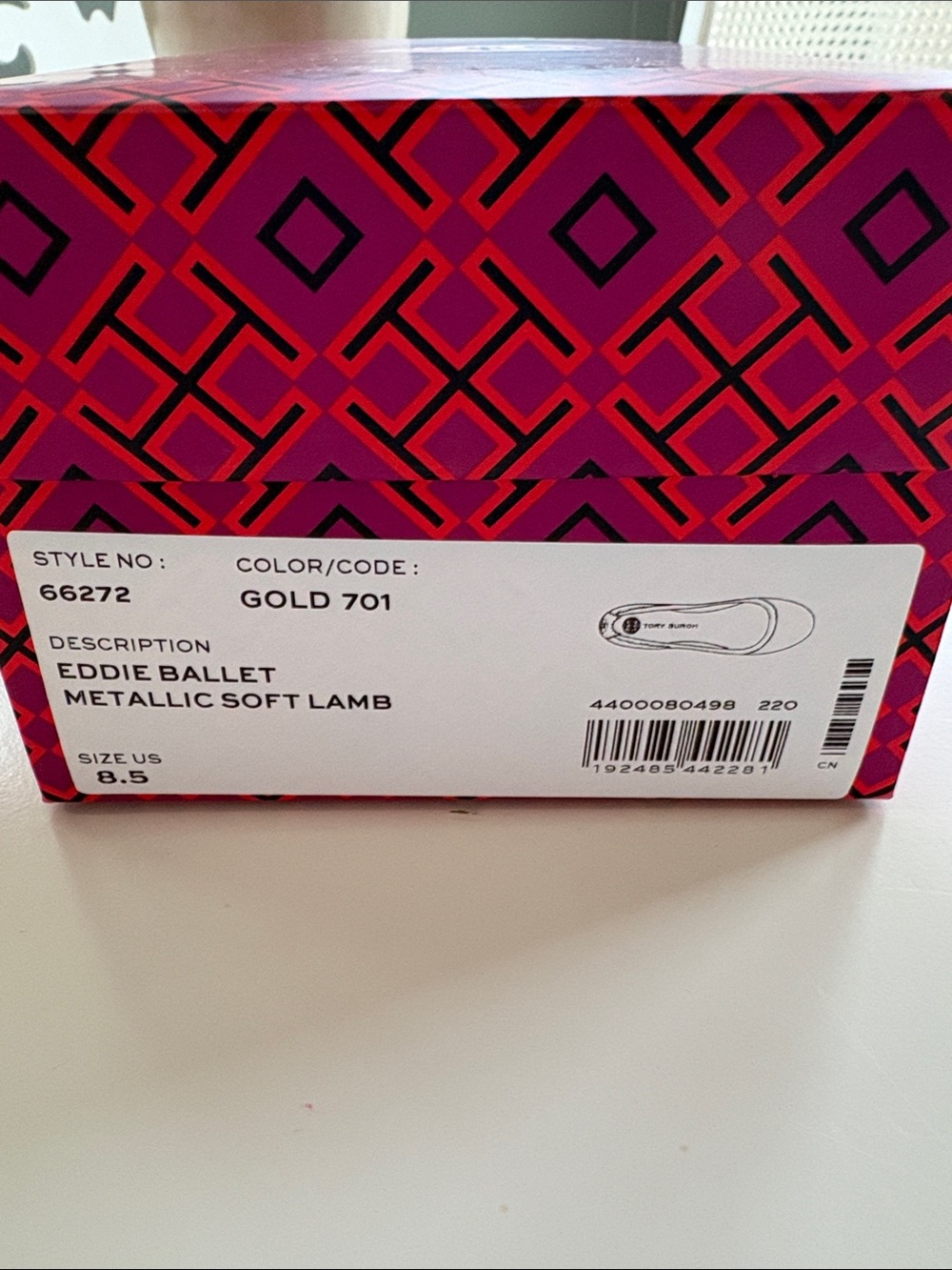 Tory Burch Gold Leather Round-Toe Ballet Flats - Picture 5 of 5